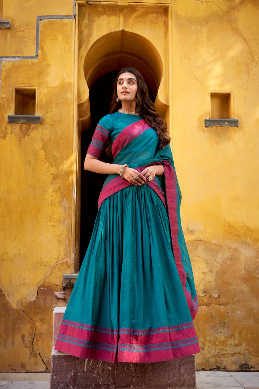 Evanik Pure Chanderi With Thread Work Lehenga Choli