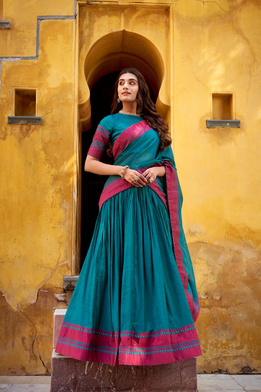 Evanik Pure Chanderi With Thread Work Lehenga Choli