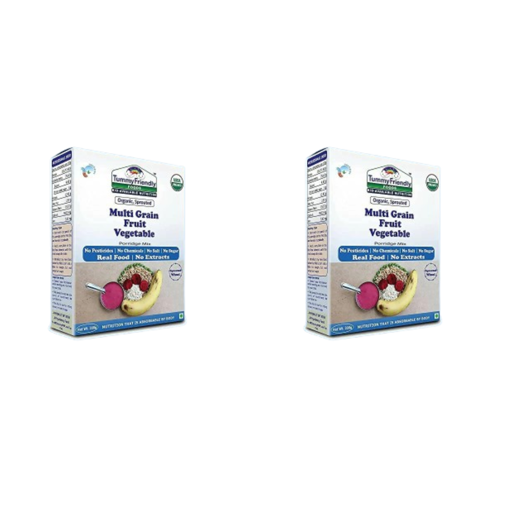 TummyFriendly Foods Organic Sprouted MultiGrain Fruit Vegetable Porridge Mix  Grab2Buy TummyFriendly Foods Grab2Buy