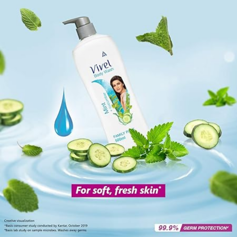 Vivel Body Wash, Lavender & Almond Oil And Mint & Cucumber, Shower Creme Combo Pack  Grab2Buy Vivel Grab2Buy