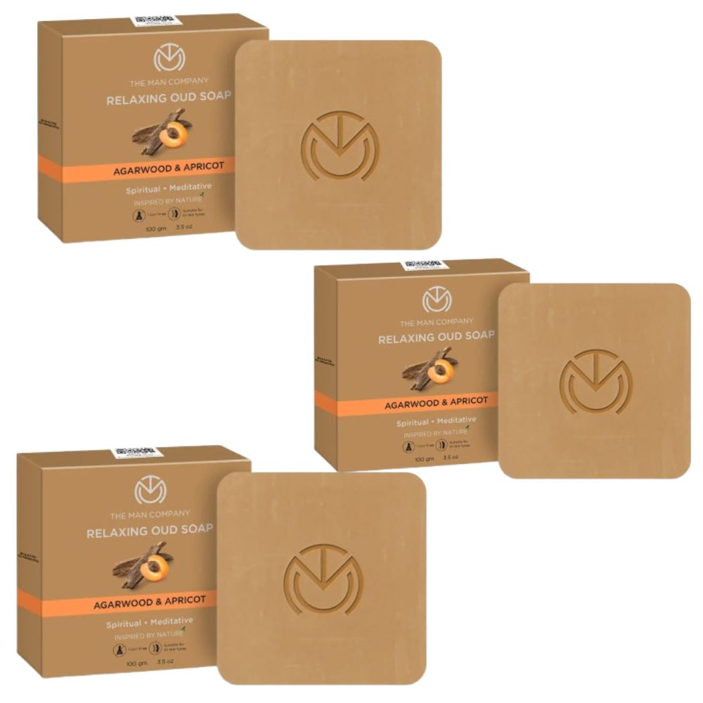 The Man Company Relaxing Oud Soap - Agarwood & Apricot 