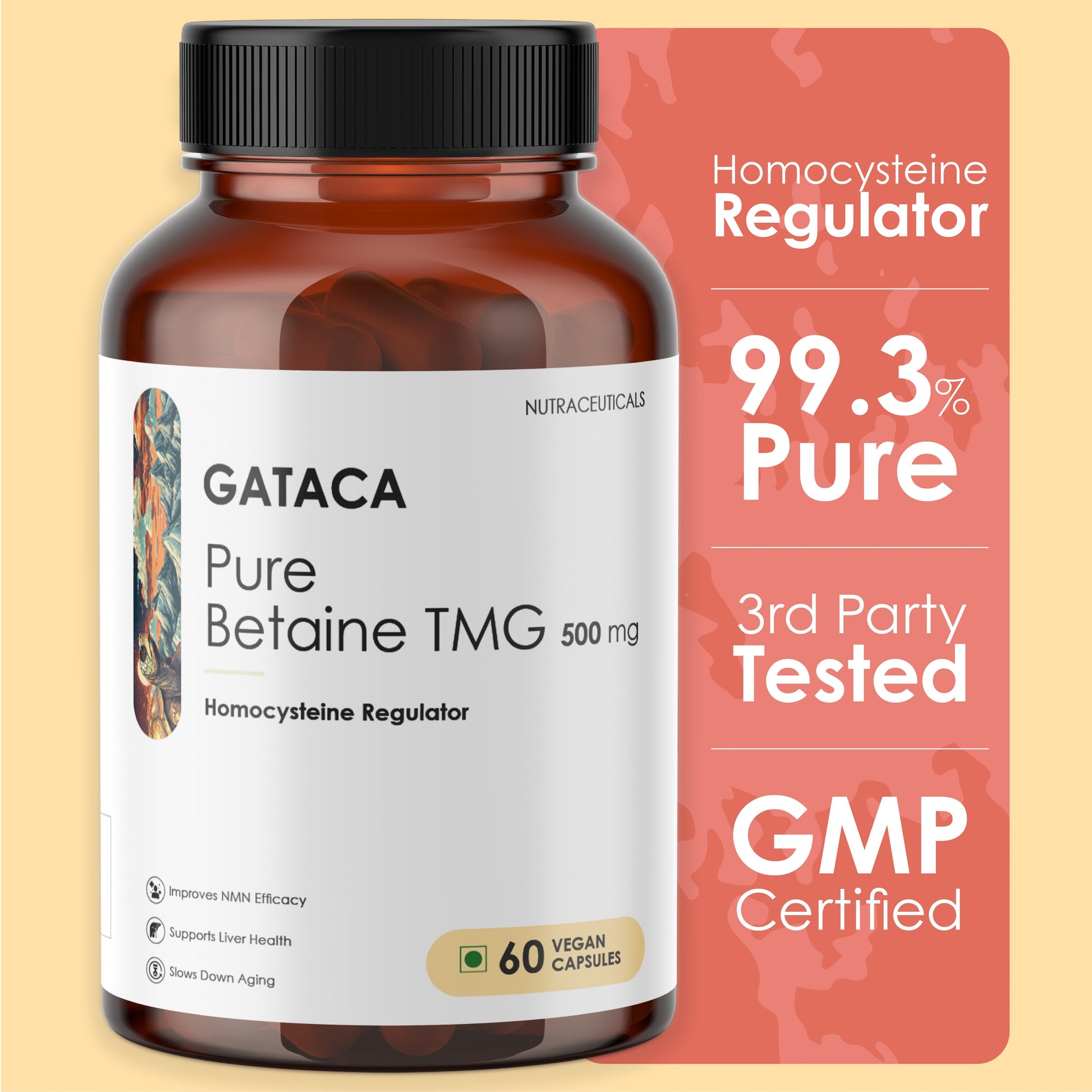 GATACA Pure Betaine TMG - 500 mg Capsules