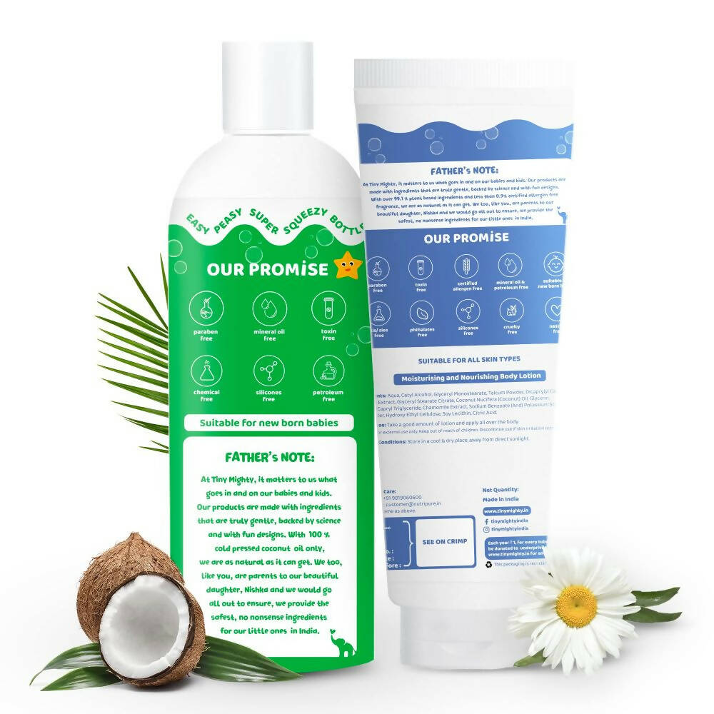 Tiny Mighty Baby Body Lotion And Massage Oil Combo  Grab2Buy Tiny Mighty Grab2Buy