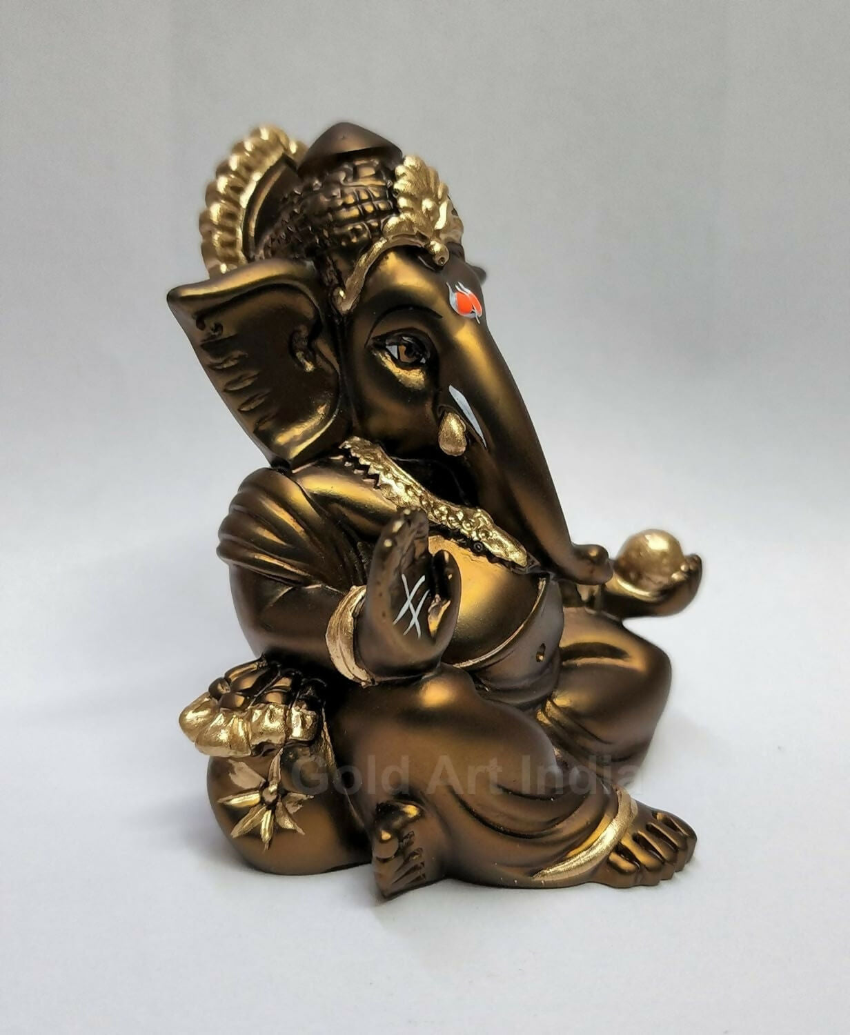 Gold Art India Gaddi Ganesh Idol For Car Dashboard - Grab2buy