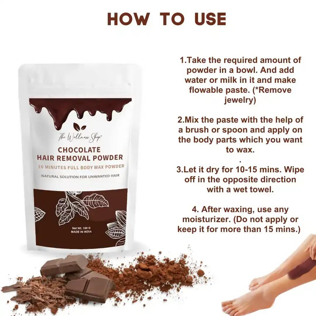 The Wellness Shop Chocolate Hair Removal Powder  Grab2Buy The Wellness Shop Grab2Buy