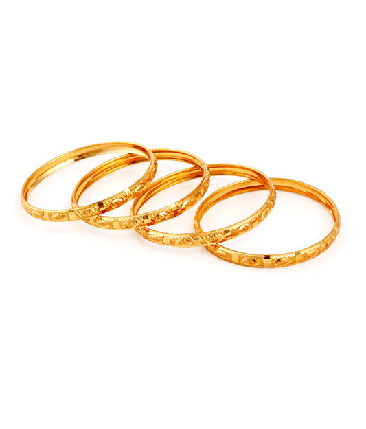 Gold-Polished Alloy Set Of 4 Bangle - The Pari | Grab2Buy