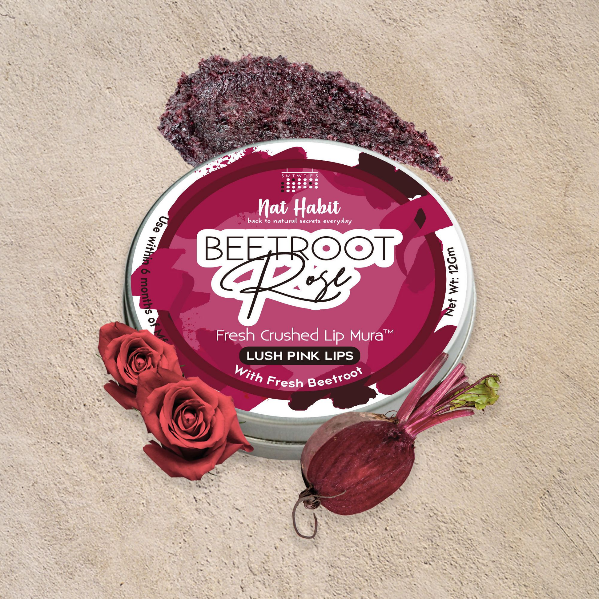 Nat Habit Beetroot Rose Fresh Lip Scrub 