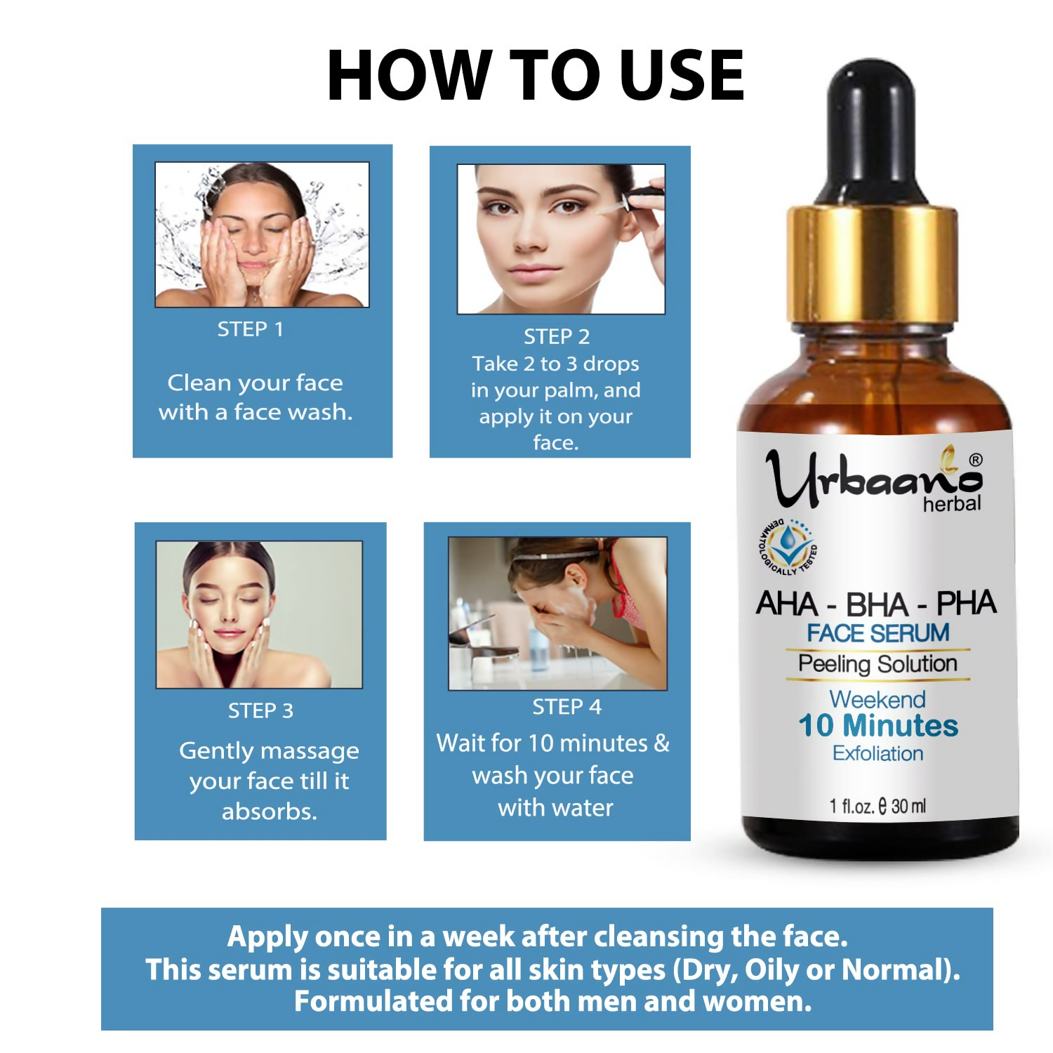 Urbaano Herbal 24% AHA+1% BHA+5% PHA 10 Minutes Serum  Grab2Buy Urbaano Herbal Grab2Buy