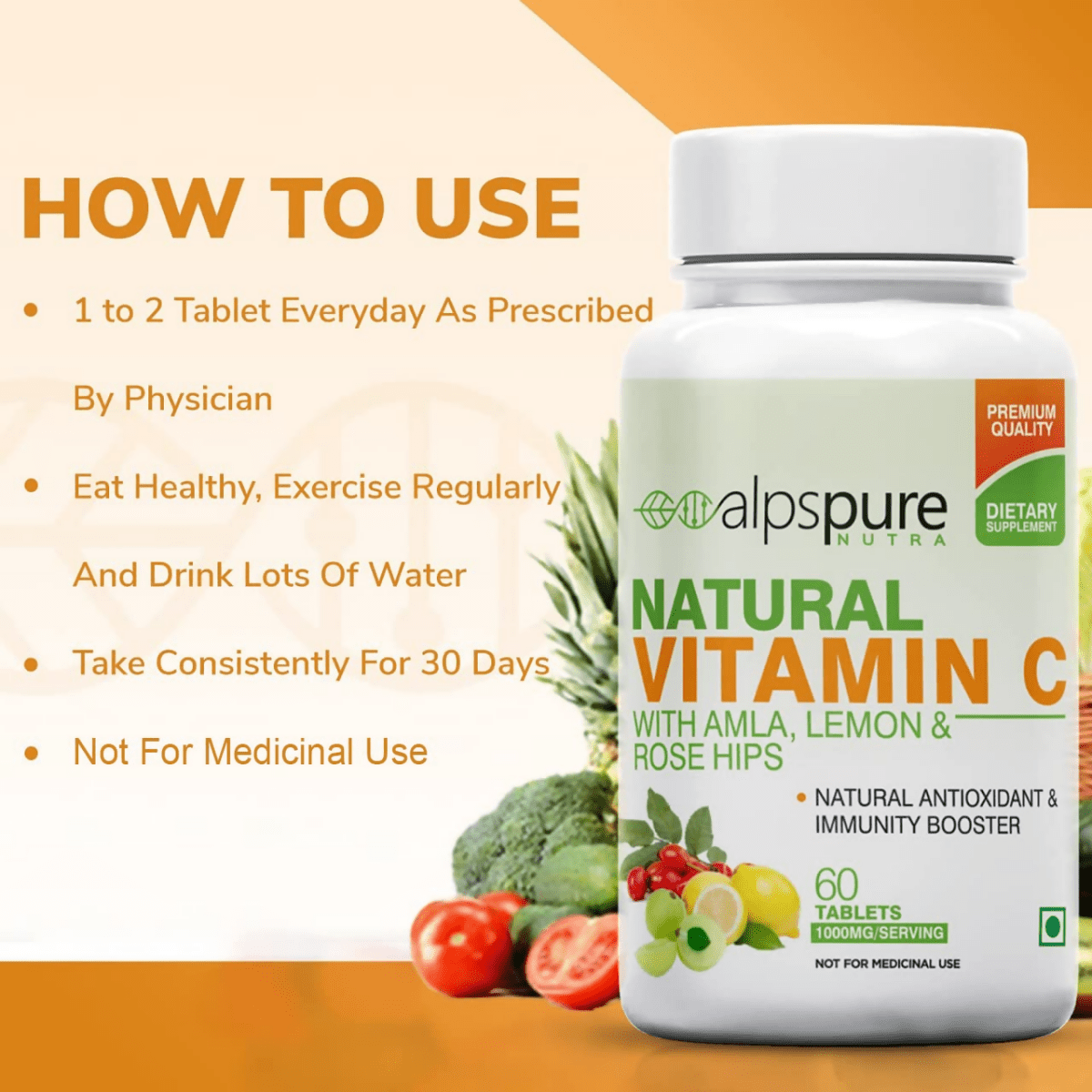 Alpspure Nutra Natural Vitamin C Tablets 