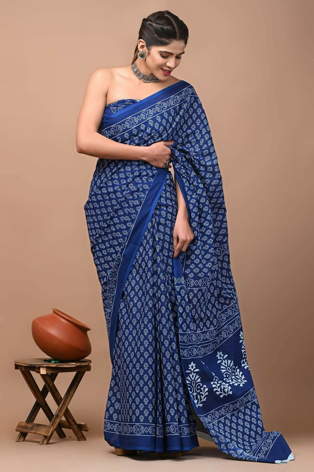 Exclusive Collection Blue Beautiful Mulmul Cotton Grab2Buy 