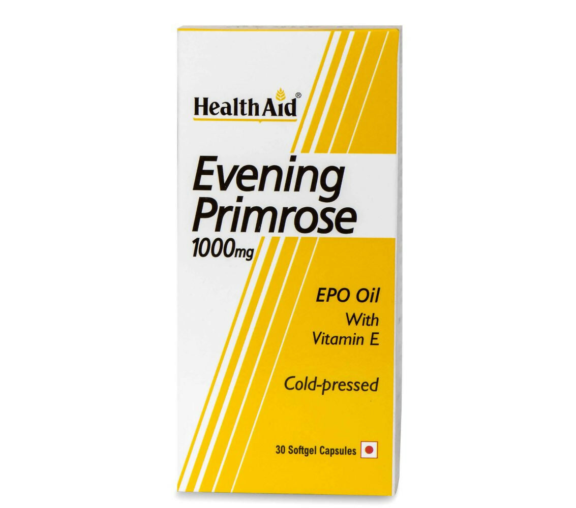 HealthAid Evening Primrose Oil 1000 mg With Vitamin E Softgel Capsules - Grab2buy