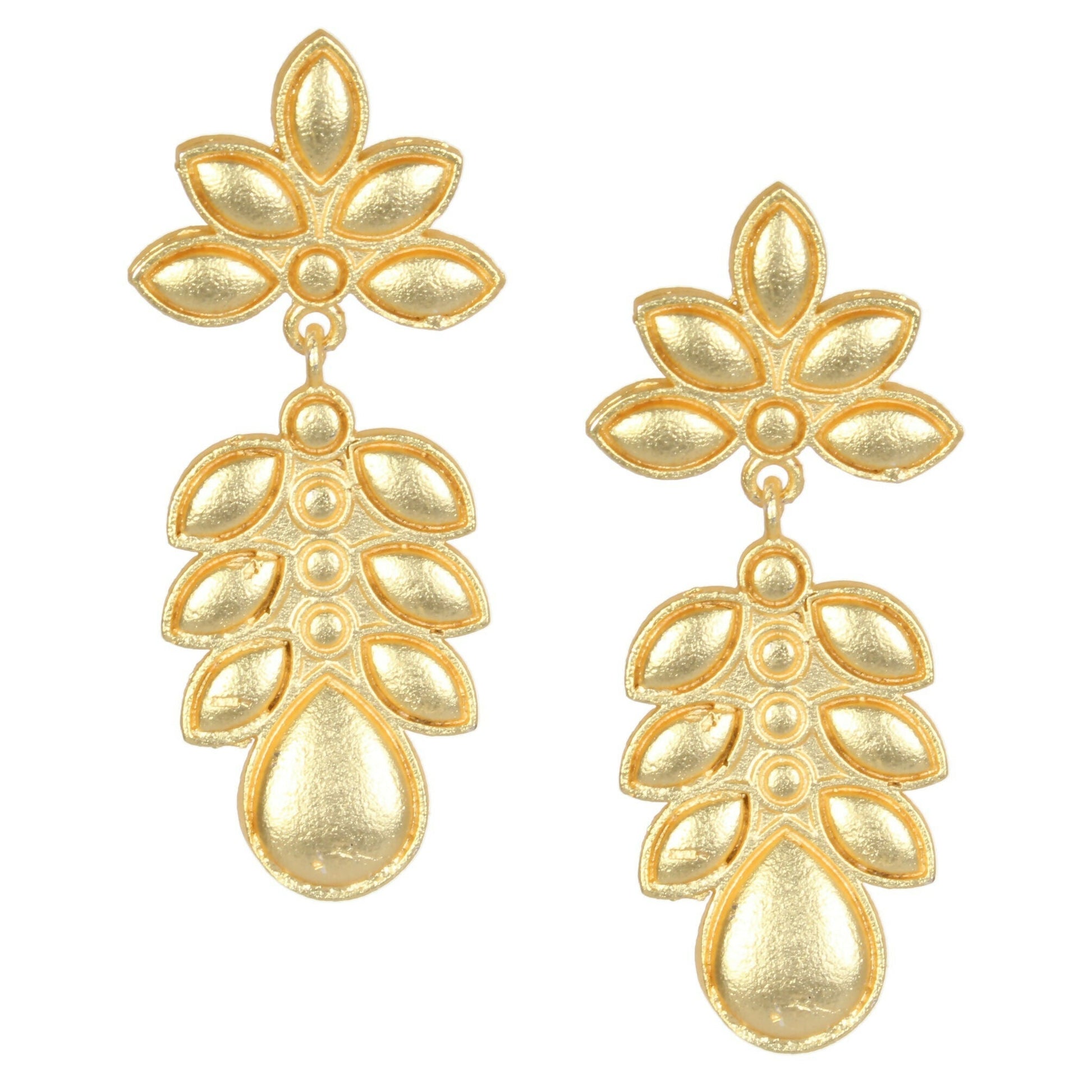 Joban Fashion Women Matte Gold Brass Earrings | Swadesiicart