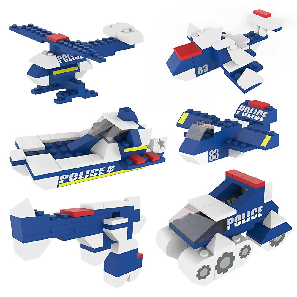 Webby 6 in 1 Police ABS Building Blocks Kit for Kids (169 Pcs)  Grab2Buy Webby Grab2Buy