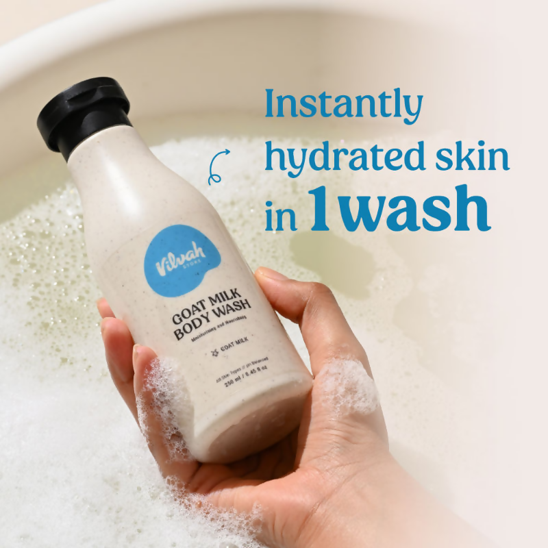 Vilvah Store Goat Milk Body Wash For Deep Cleansing  Grab2Buy Vilvah Store Grab2Buy
