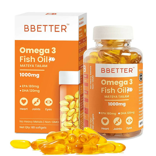 BBETTER Omega 3 Fish Oil Capsules for Women & Men 