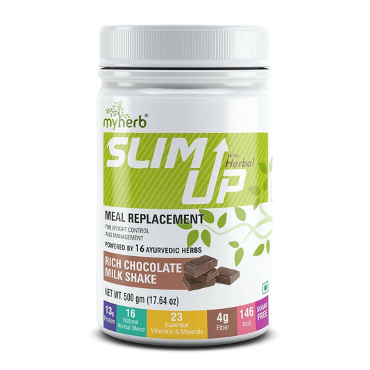Myherb Slim Up Meal Replacement Shake With 16 Natural Herbal Blend For Men & Women - Chocolate Milk Shake 