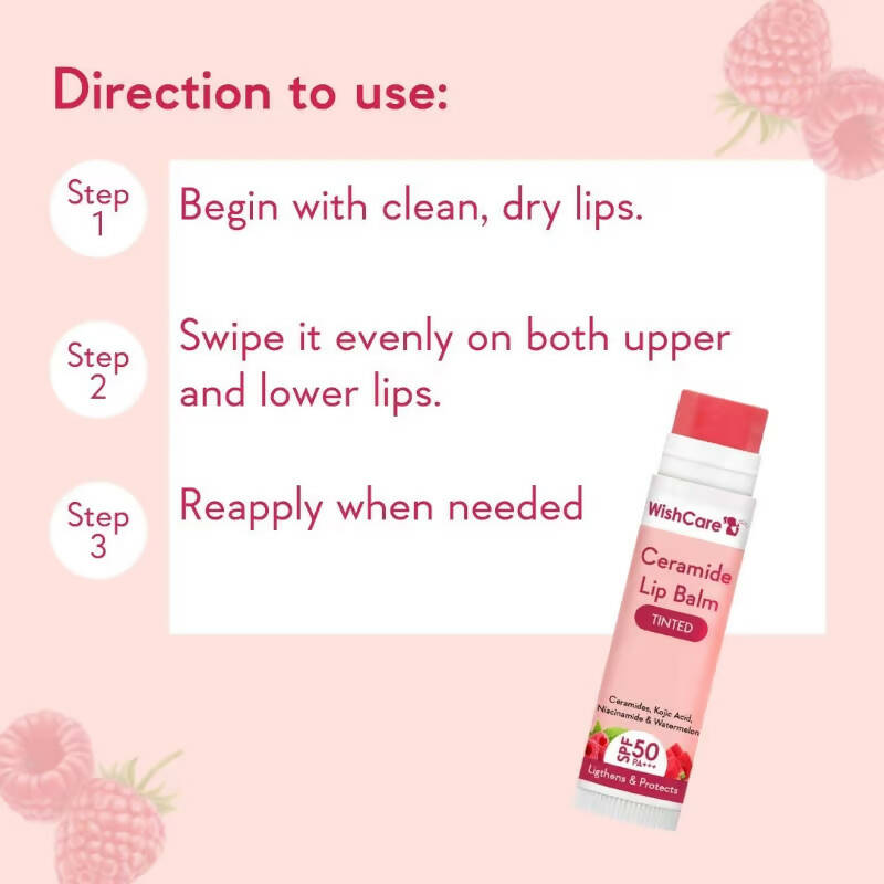 Wishcare Ceramide Lip Balm with SPF50 PA+++ - Tinted - Grab2buy
