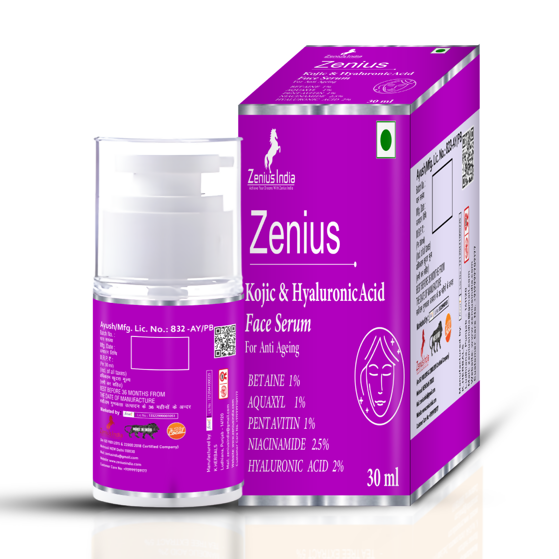 Zenius Kojic & Hyaluronic Acid serum for Anti Ageing  Grab2Buy Zenius Grab2Buy