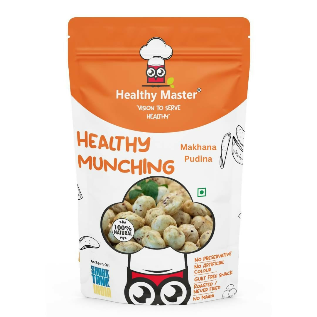 Healthy Master Crispy Makhana – Mint (Pudina) Flavour Roasted Fox Nuts Snack 