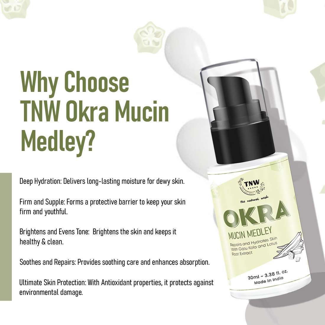 The Natural Wash Okra Mucin Serum For Long-Lasting Long-Lasting Moisturized Skin  Grab2Buy The Natural Wash Grab2Buy
