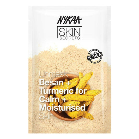 Nykaa Skin Secrets Indian Rituals Besan + Turmeric Sheet Mask For Calm & Moisturised Skin 