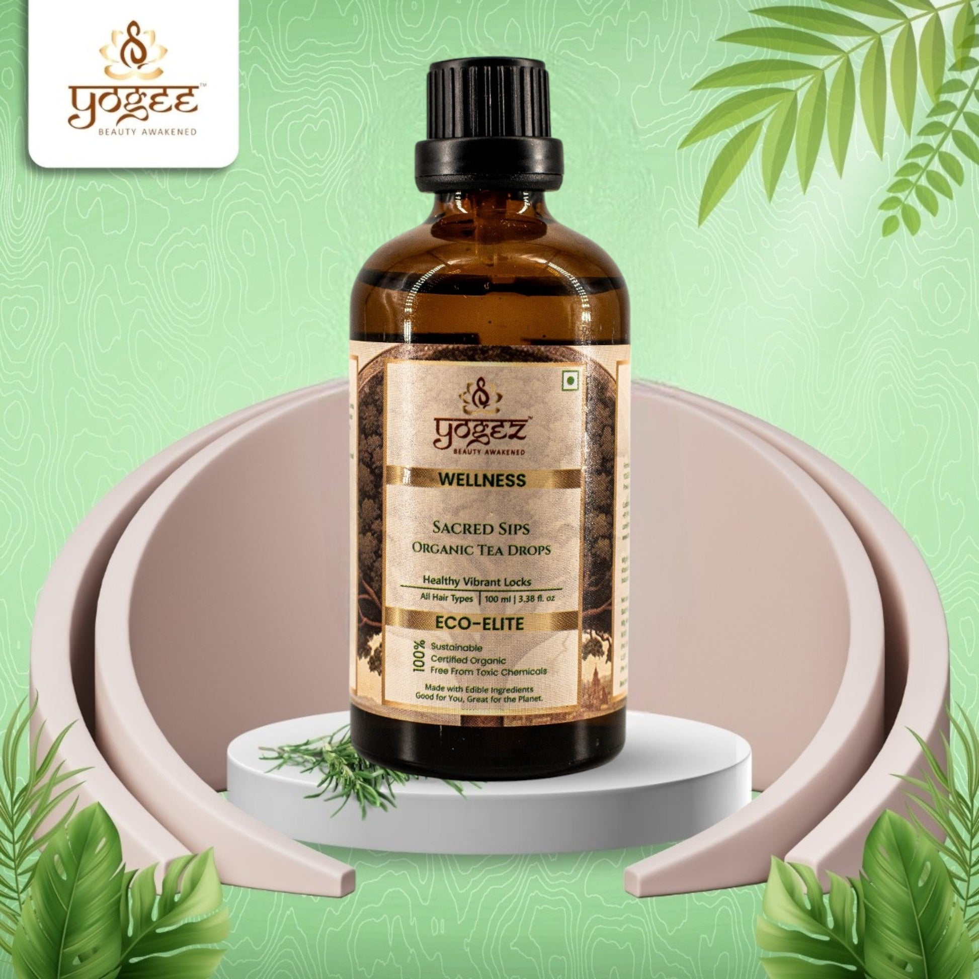 Yogez Sacred Sips Tea Drops- Hair Health  Grab2Buy Yogez Grab2Buy