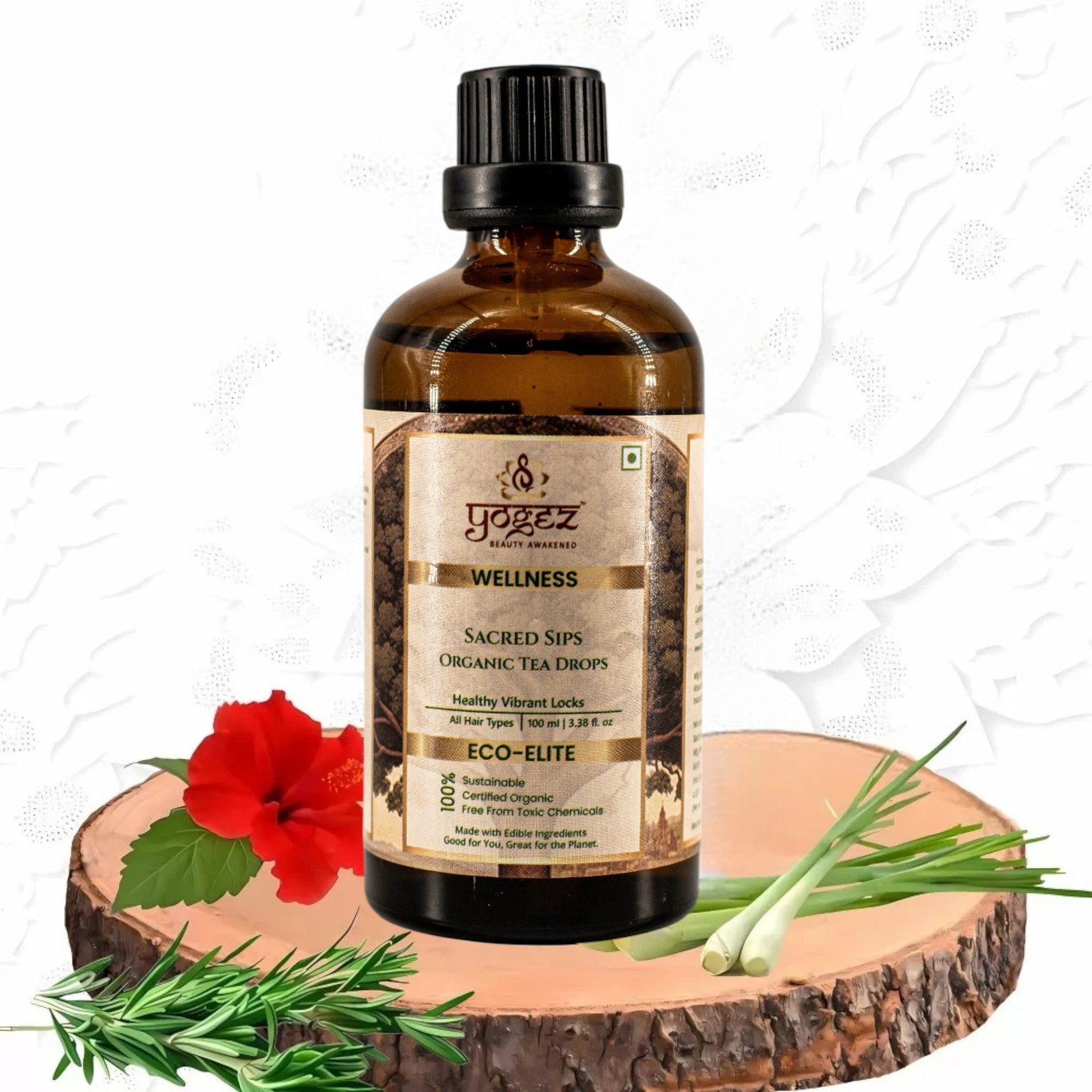 Yogez Sacred Sips Tea Drops- Hair Health  Grab2Buy Yogez Grab2Buy