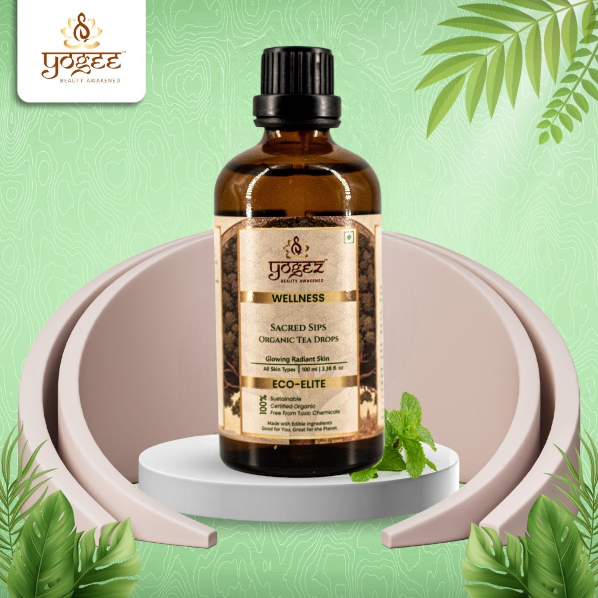 Yogez Sacred Sips Tea Drops- Skin Health  Grab2Buy Yogez Grab2Buy