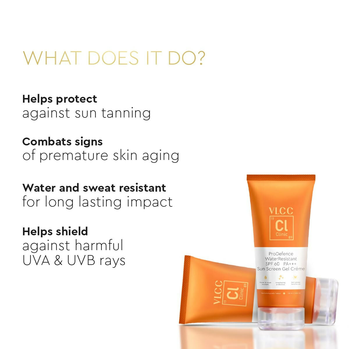 VLCC Clinic ProDefence Water Resistant SPF 60 PA+++ Sun Screen Gel Crème  Grab2Buy VLCC Grab2Buy