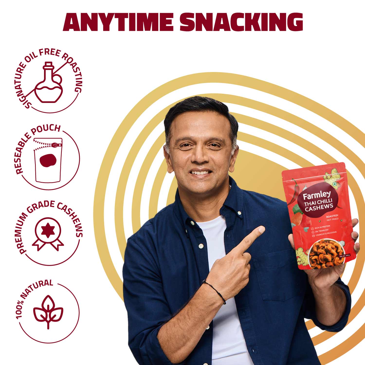 Grab2Buy Thai Chilli Cashews - Roasted  Grab2Buy Farmley Grab2Buy