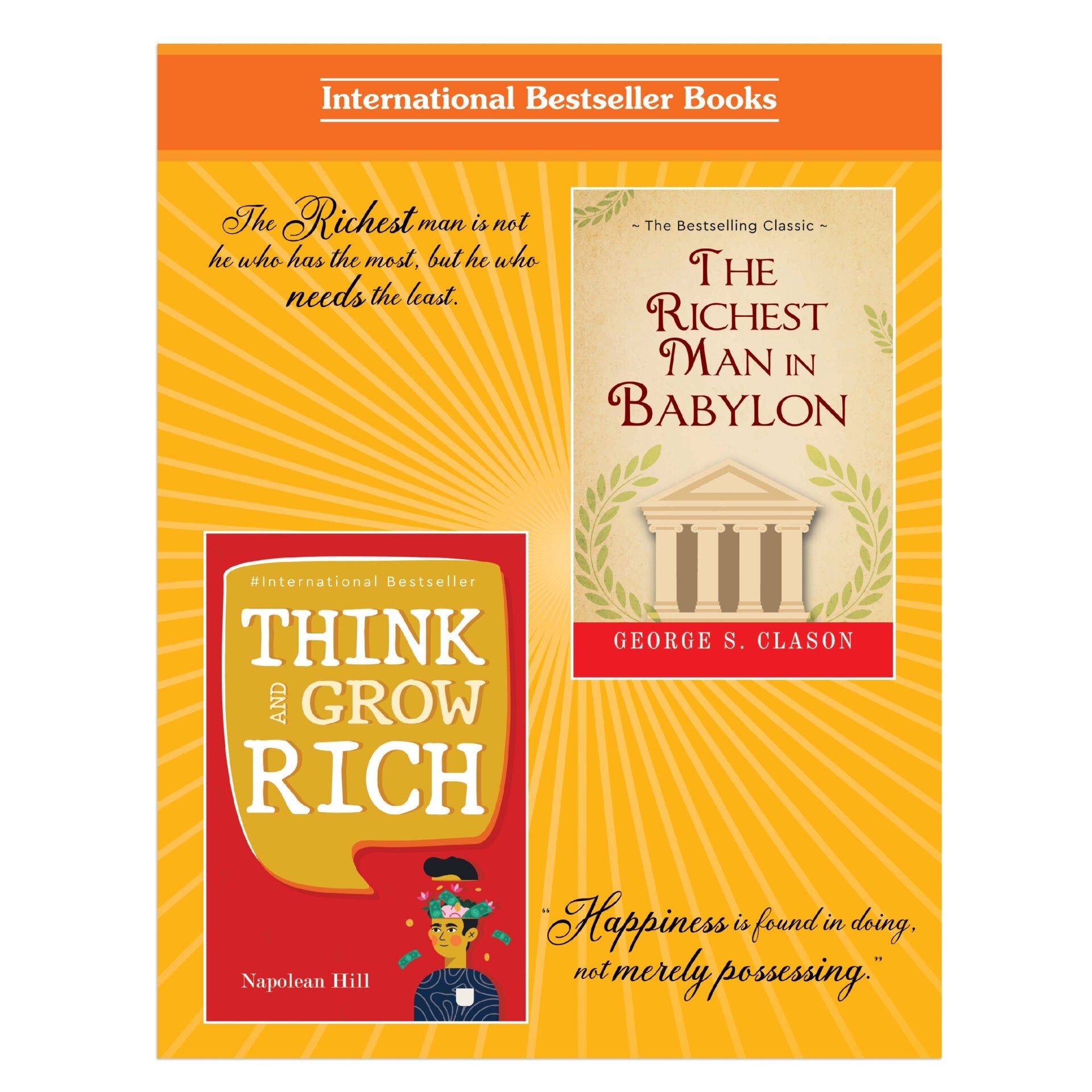 The Secrets of Success, Personality Growth & Wealth Books Set of 2 - The Richest Man In Babylon, Think And Grow Rich  Grab2Buy Sheth Books Grab2Buy