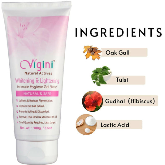 Vigini Natural Actives Vaginal Lightening Whitening Intimate Feminine Hygiene Gel Wash for Women - Grab2buy
