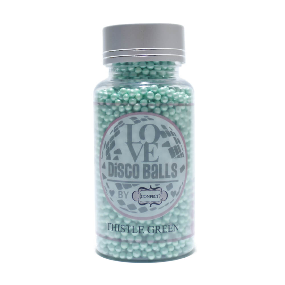 Confect Thistle Green Disco Balls Sprinkles 2 MM