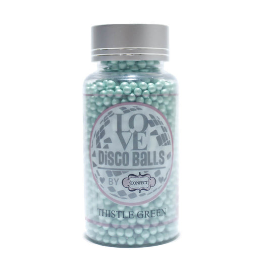 Confect Thistle Green Disco Balls Sprinkles 4 MM
