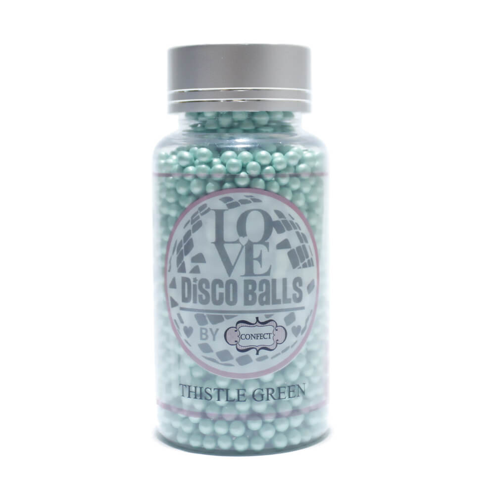 Confect Thistle Green Disco Balls Sprinkles 5 MM