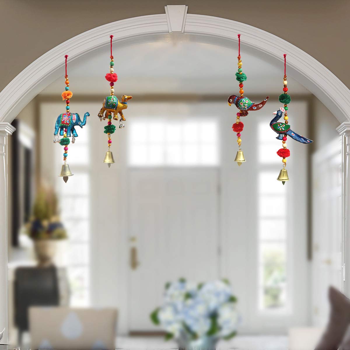 Decorative Thread Paper Mache Door Hanging Set, Multicolor