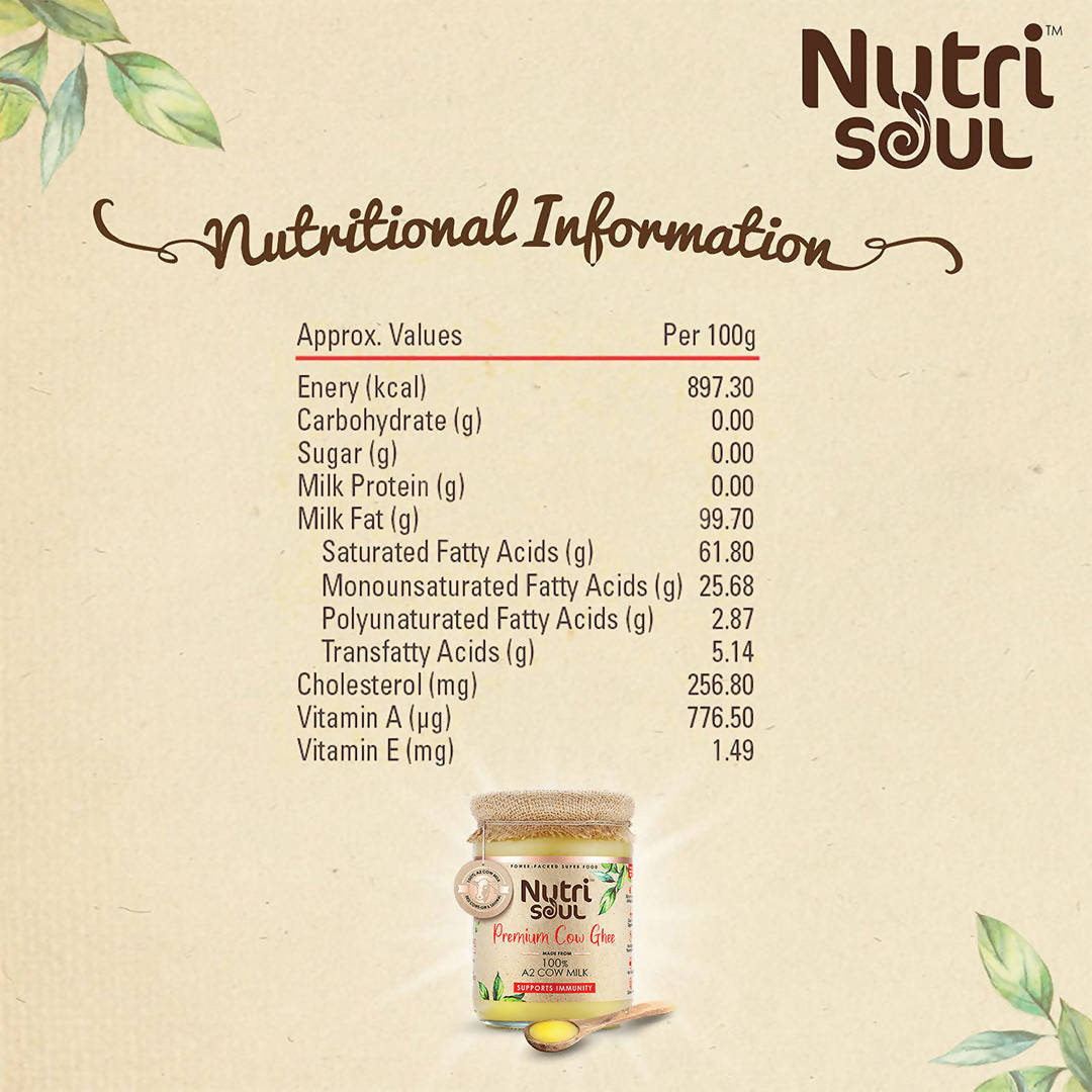 Nutrisoul Premium Cow Ghee | Pure and Natural Desi Ghee | Organic Cow Ghee 