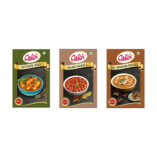 Catch Masala Powder Combo - Kitchen King 100 gms + Rajma Masala 100 gms + Dalmakhani Masala 100 gms - Grab2buy