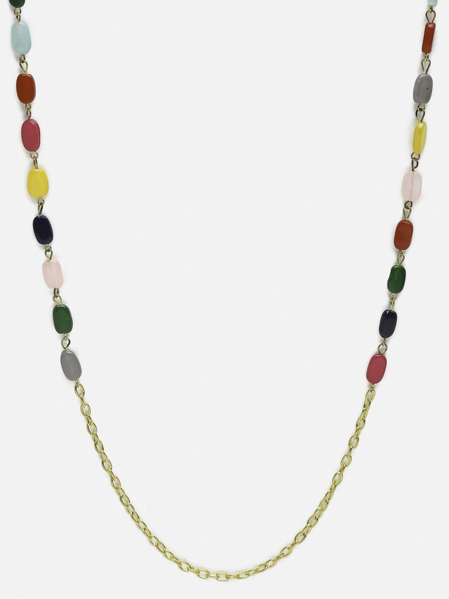 Multicolored Beaded Evil Eye Mask Chain - Ruby Raang
