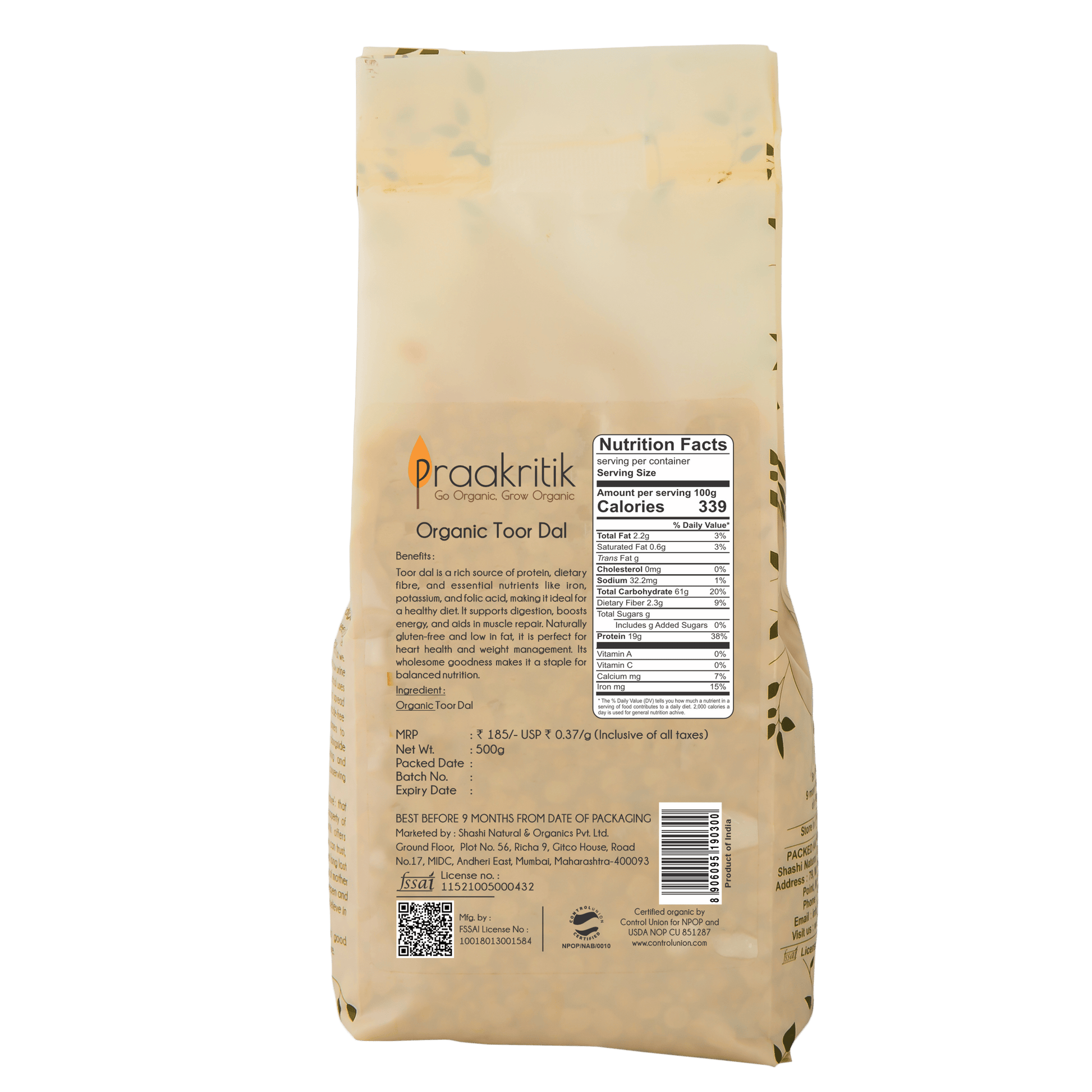Praakritik Organic Tuvar Dal 