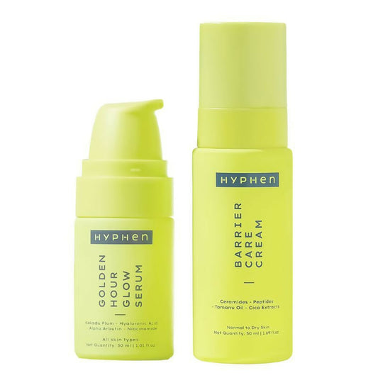 Hyphen By Kriti Sanon Daily Night Care Routine for Normal to Dry Skin with Face Serum & Barrier Care Cream 