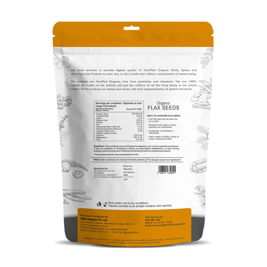 Just Jaivik Organic Flax Seeds - Grab2buy
