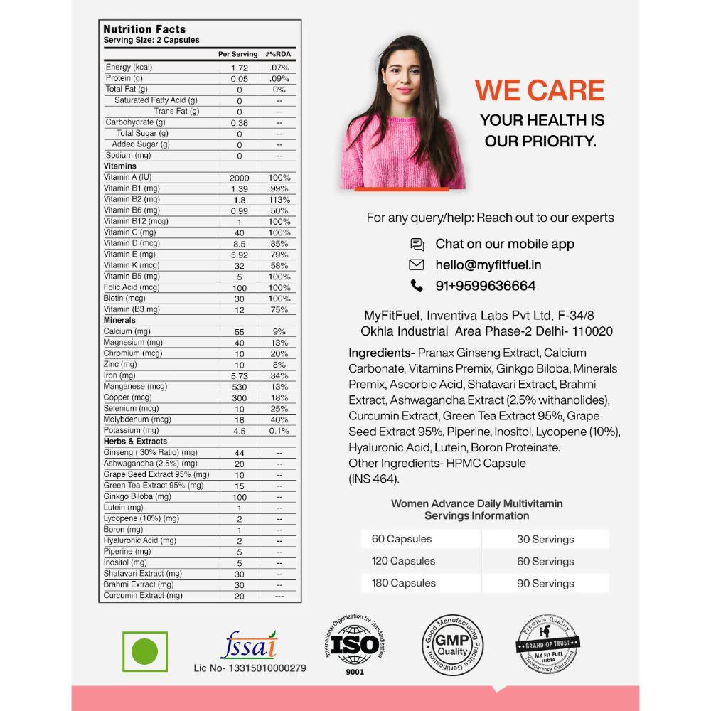 MyFitFuel Women Advance Daily Essential Multivitamin Capsules 