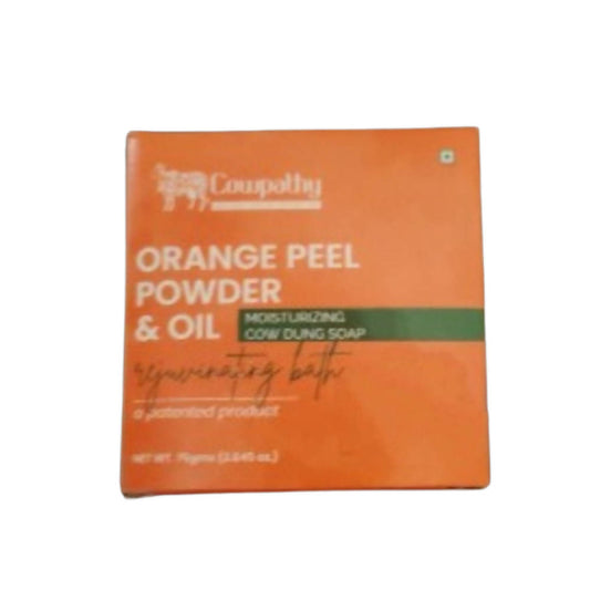 Cowpathy Orange Peel Powder & Orange Oil Cow Dung Bath Soap (75Gms) - Distacart