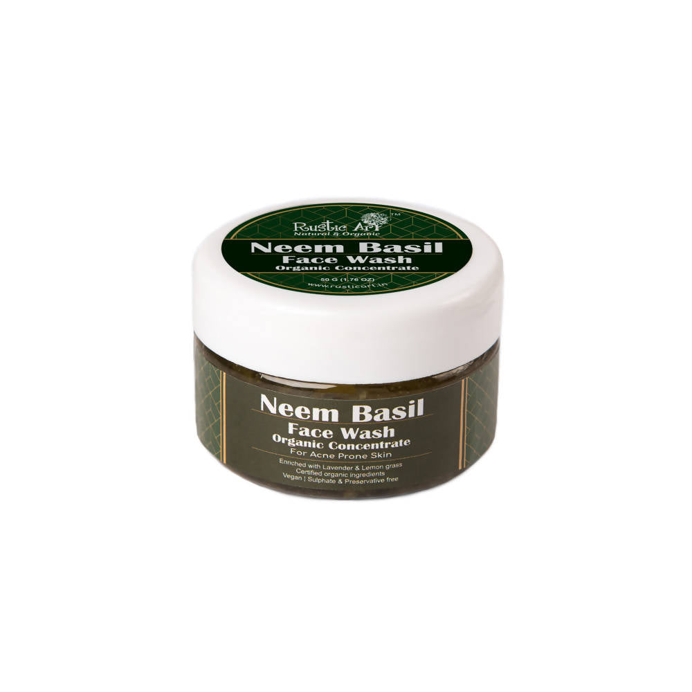 Rustic Art Neem Basil Face Wash Organic Concentrate - Grab2buy