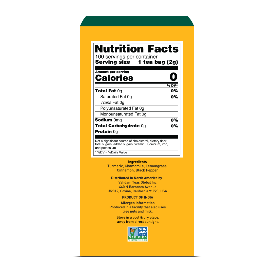 Turmeric Chamomile Herbal Tea, 100 Count 