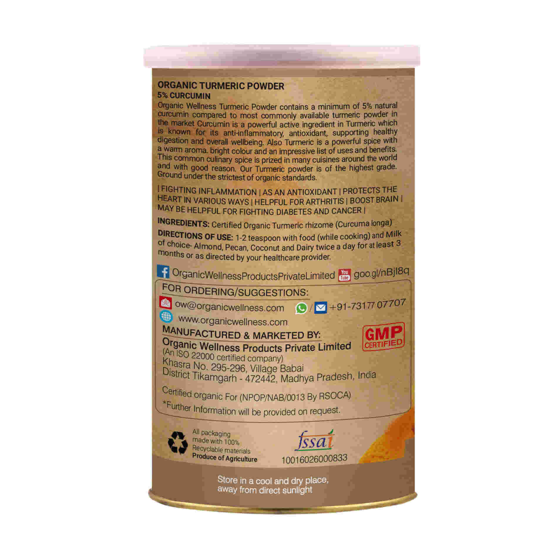 Organic Wellness Turmeric Powder 