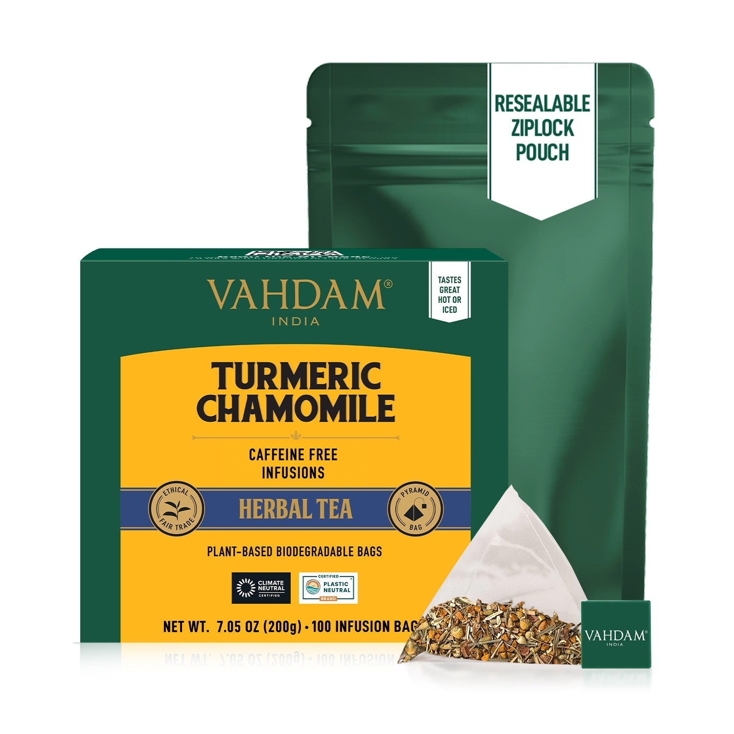 Turmeric Chamomile Herbal Tea, 100 Count 