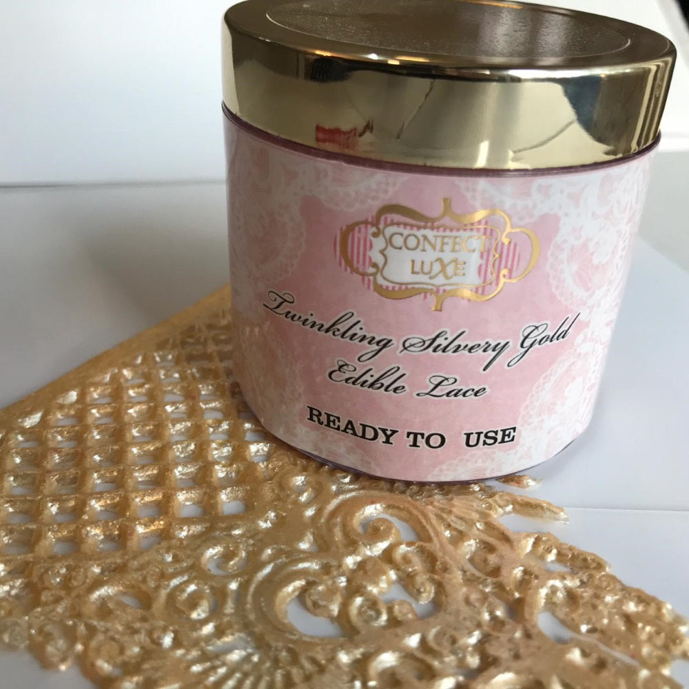 Confect Twinkling Silvery Gold | Edible Lace  Grab2Buy Confect Grab2Buy