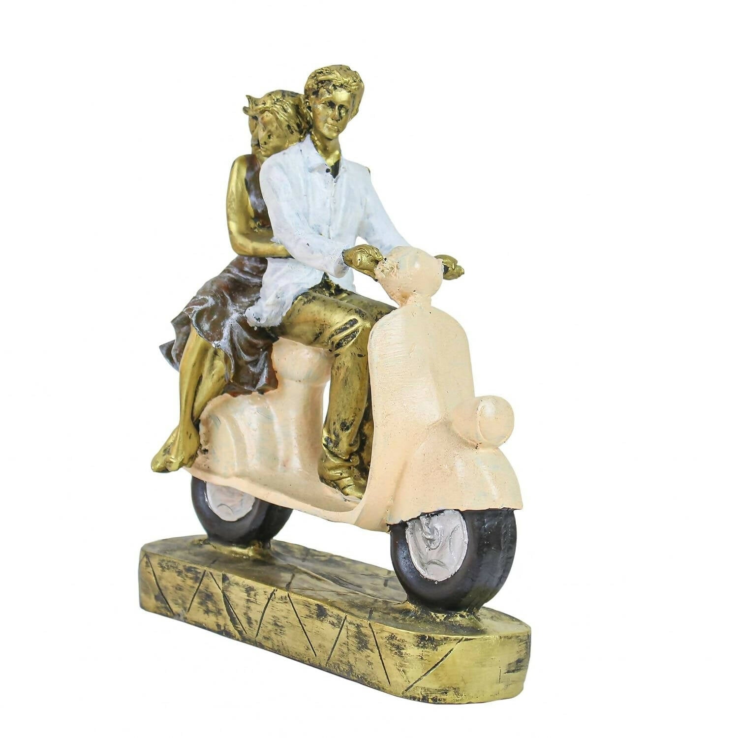 Tied Ribbons Romantic Love Couple On Scooter Showpiece Statue Decorative Items For Home 